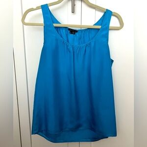 Cerulean Blue Silk Theory Top